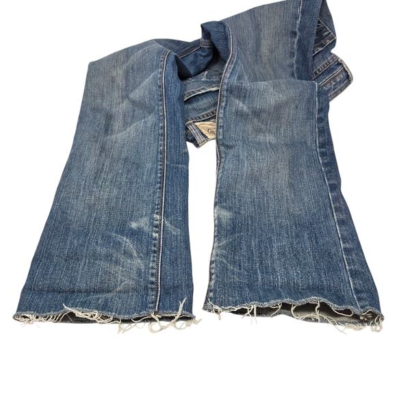 White‎ House Black Market Womens Capri Jeans 2 Blue Raw Hem Stretch Embroidered - Picture 11 of 13